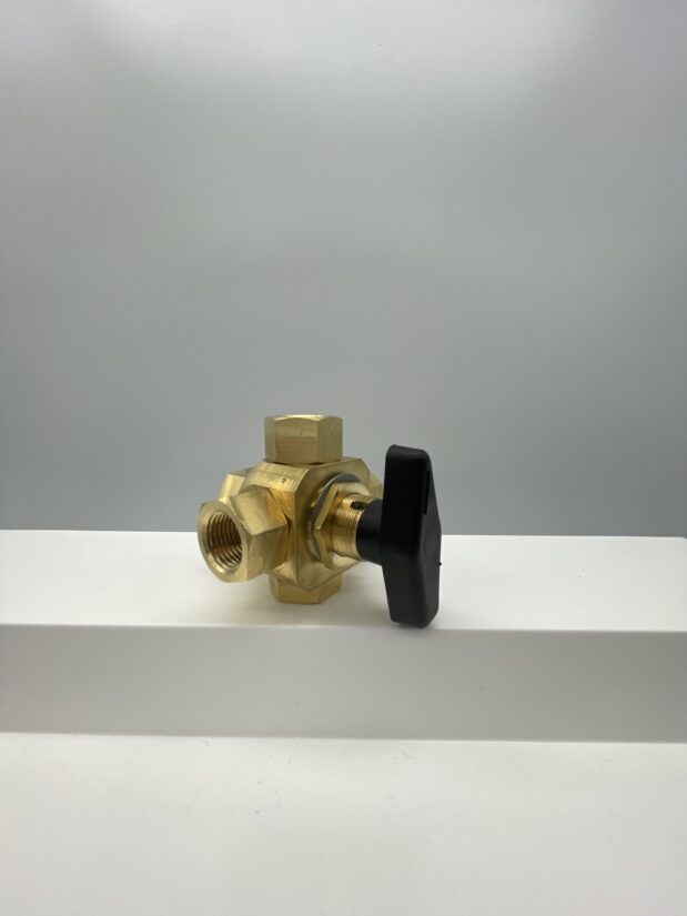 BALL VALVE, BRASS, 4-WAY,